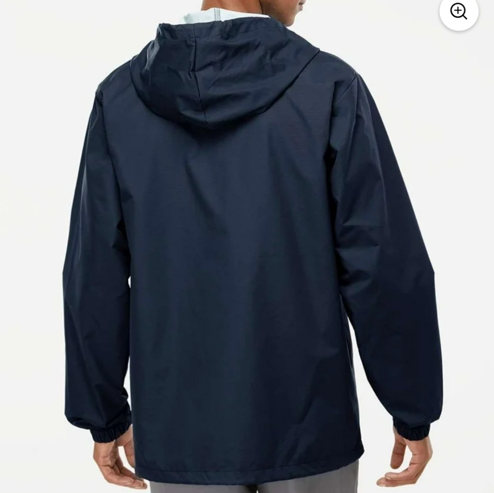 Vintage. Navy‎ Hooded Windbreaker - Picture 2 of 7